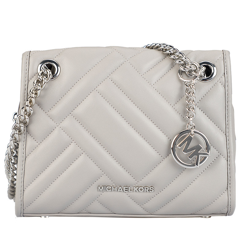 MICHAEL KORS 迈克·科尔斯 MK女包 KATHY系列灰色皮质女士单肩包 灰色