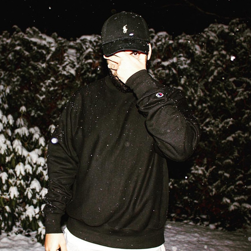 champion 冠军 2018秋冬基础款袖标男女情侣衫卫衣 S600BK XL S600BK