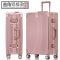 复古直角铝框拉杆箱26旅行箱万向轮24学生行李箱密码登机男女20寸_21 24寸【德国工艺‖终身保修】 直角铝框款-玫瑰金