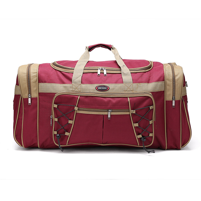 久巨可折叠旅行袋旅行包特大容量男女大号手提26寸旅游箱包行李包_29 酒红色