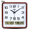 康巴丝静音挂钟客厅日历钟表时尚现代石英钟简约创意万年历挂钟表(6a6)_20英寸（直径50.5厘米） 经典黑 不带液晶