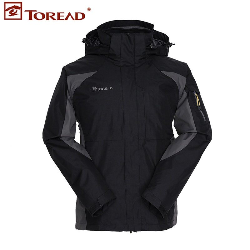 Toread/探路者冲锋衣男女套绒三合一TAWC91201/TAWC92208 男黑色TAWE91201-G01X S