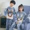 [促销]秋冬季儿童睡衣加厚女孩法兰绒童装珊瑚绒家居服小孩睡衣男女童_1 16#建议身高135-145厘米 H绒套装#格子熊本熊