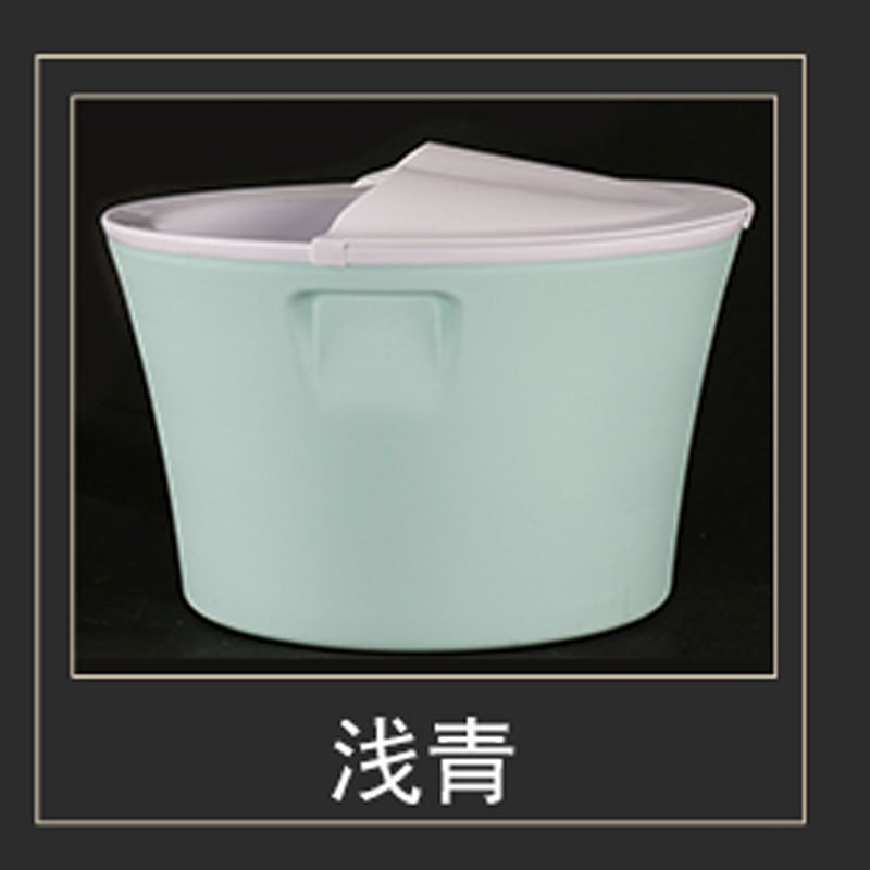 泡脚桶塑料无电恒温泡脚盆加高加厚耐摔加深带盖按摩_2 浅青色配盖子