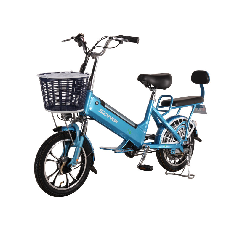 松吉（SONGI） 新款可酷5代48V 都市休闲电瓶车快嵌式锂电池一体轮真空胎电动自行车电动车 可酷五代蓝色8A版