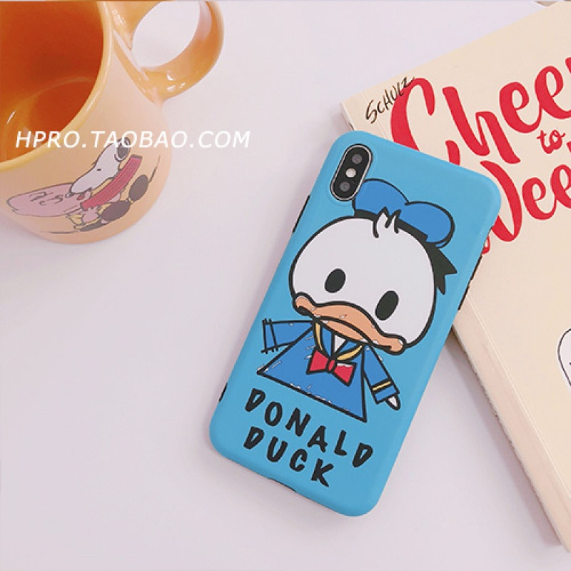 潮牌网红卡通6splus苹果x手机壳XS/XR/Max/iPhone8plus/7女款硅胶_4 iPhone7/8蓝色鸭子