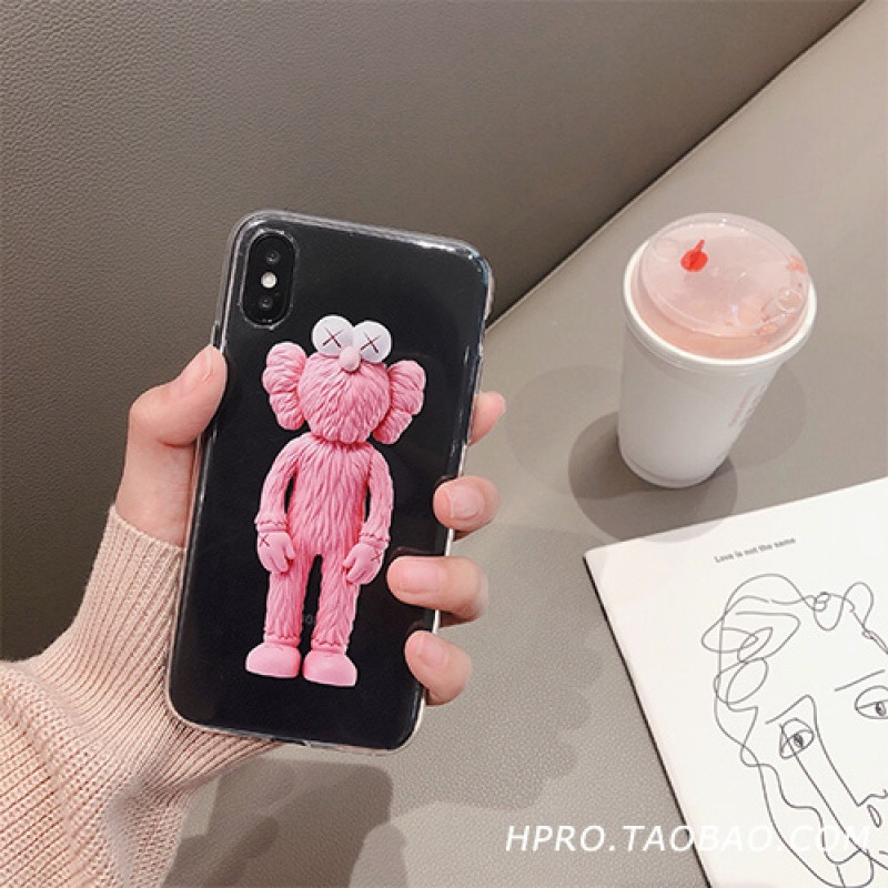 ins网红卡通6s苹果x手机壳XSMax/XR/iPhoneX/8plus/7女款iph iPhoneX/XS粉色