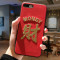 中国风金色刺绣财苹果X手机壳iPhone8plus/Xr/7/max硬壳6sp红色 7plus/8P(大屏)财-闪粉绒布红底全包软边硬壳