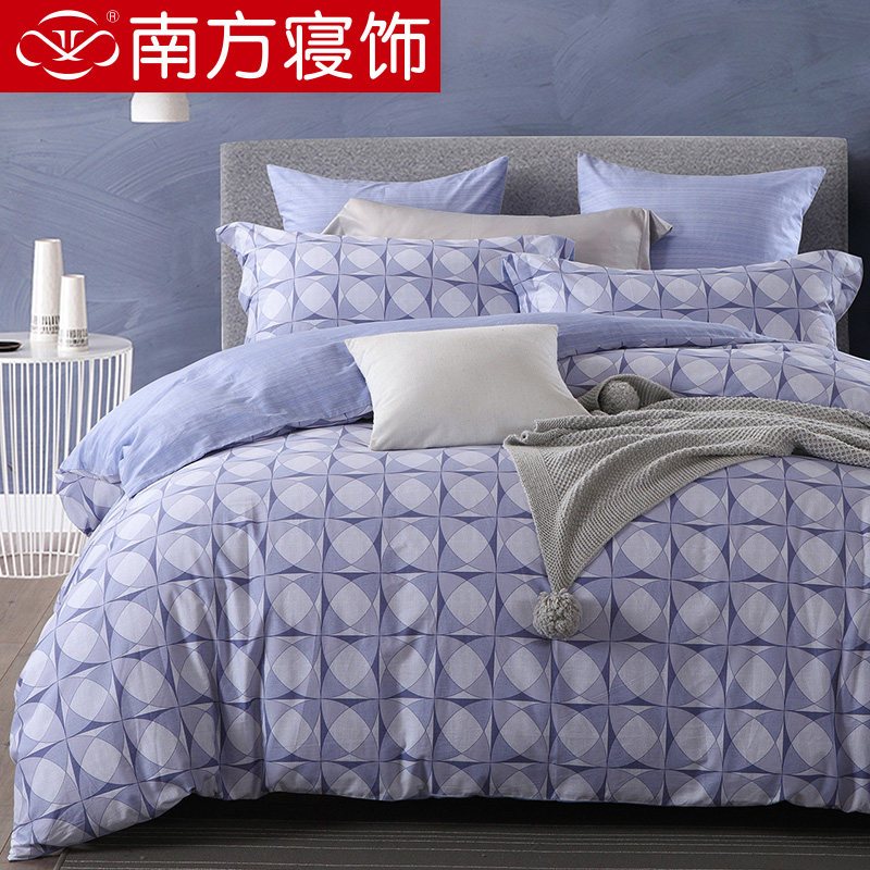 南方寝饰纯棉四件套全棉床品1.8m床上用品被套床单三件套1.5米_1 1.5m床（5英尺）适合200*230被芯【床单式四件套】 青春曲调
