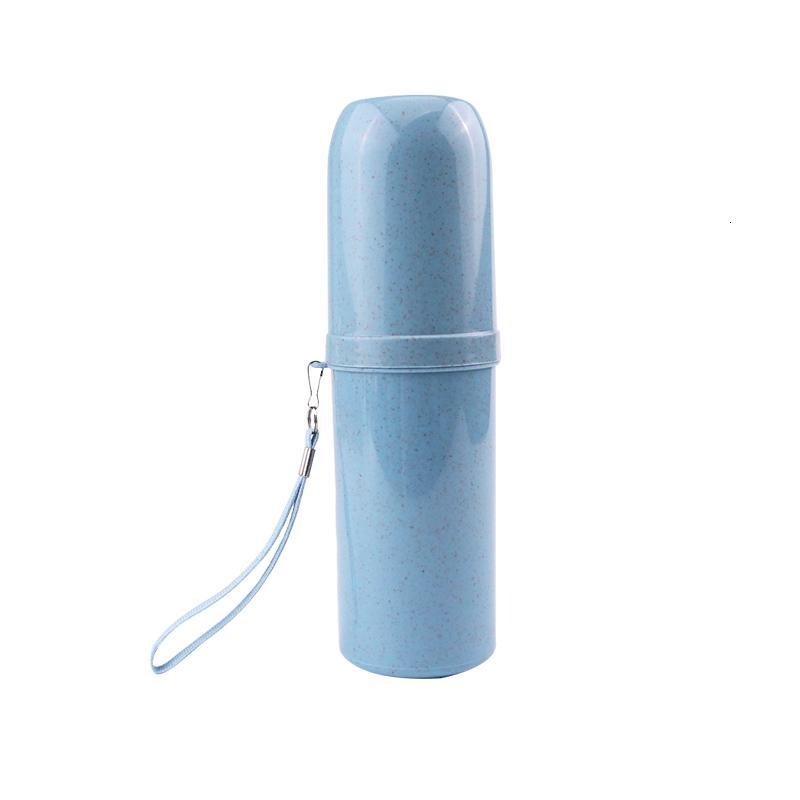 旅行漱口杯套装便携式牙缸杯牙具洗漱杯牙刷杯牙膏盒收纳盒牙刷盒_35_7 麦秸杆蓝色