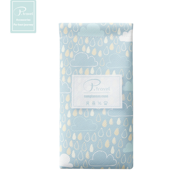 韩国女款眼镜袋便携太阳镜袋墨镜包布袋简约防压刮花抗压收纳袋子_3 云朵雨