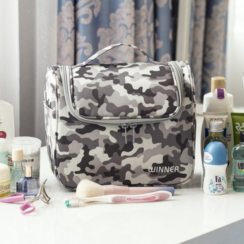 洗漱包旅行必备洗漱套装出差旅游户外用品收纳袋便携防水化妆包_1 迷彩灰