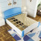 简约现代儿童床1.5米双人床实木床1.8m经济型1.2米单人床公主床架 1350mm*2000mm_原木色（送棉床垫）_框架结构
