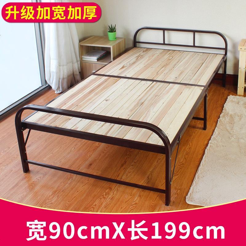 折叠床单人床午睡行军床1米午休床双人1.2米实木床简易木板床_601_886 宽度90CM钢木折叠床