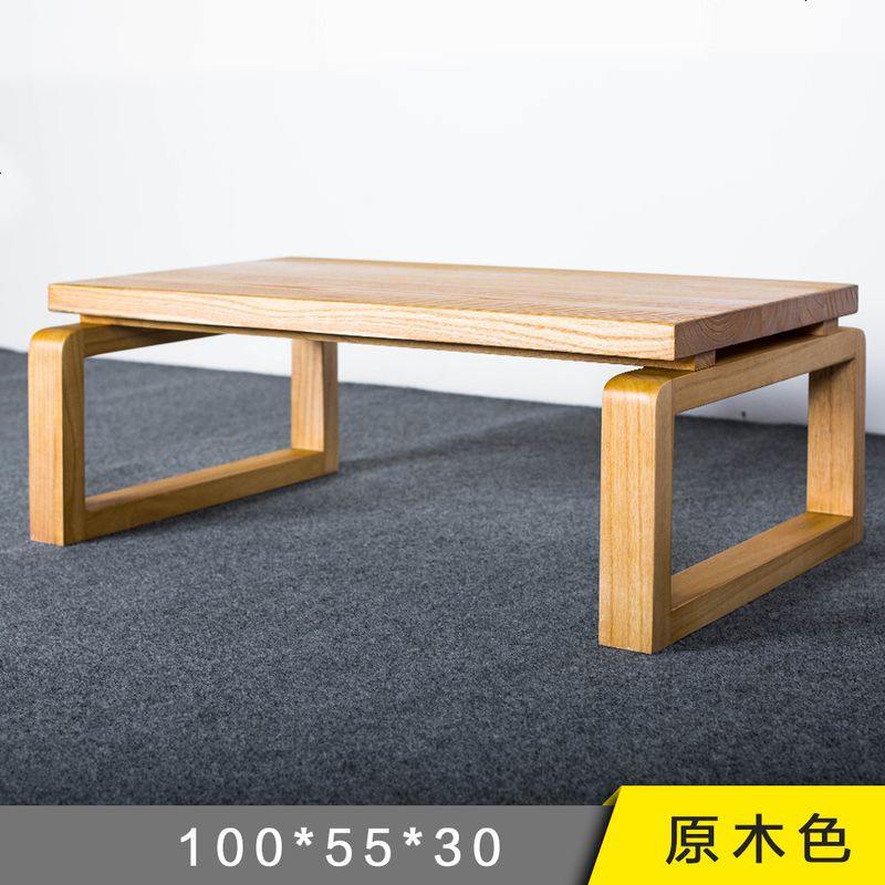 简约榻榻米茶拼色实木几阳台飘窗小茶几实木和室几桌现代炕桌_621_314 原木色100*55*30_整装