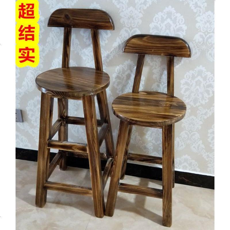 包邮全实木餐椅简约休闲咖啡厅奶茶甜品店木质靠背椅家用实木椅子_929_465 碳化色：坐高45一道踩脚