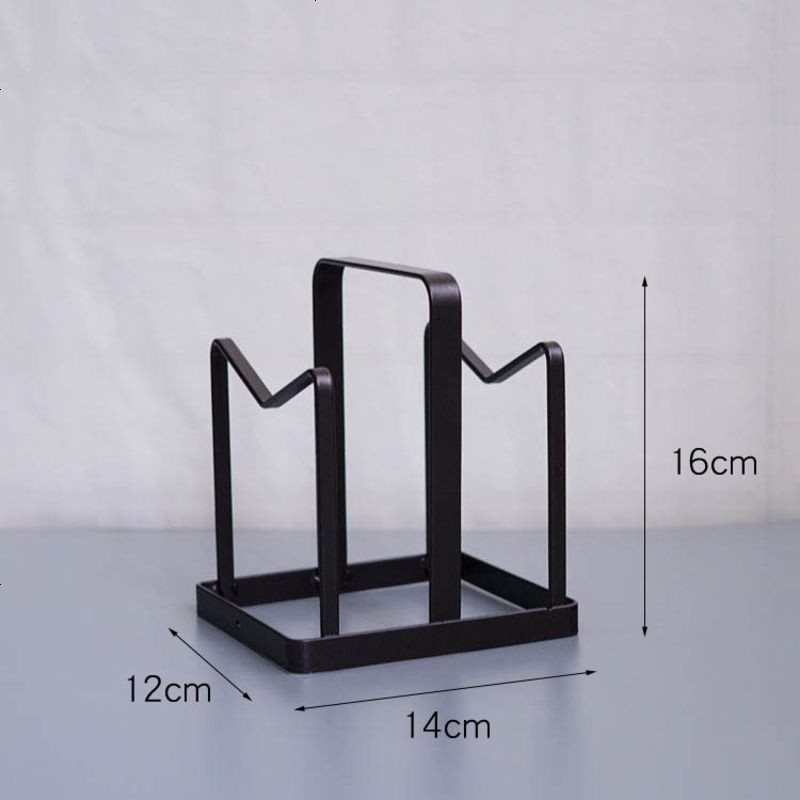 包邮北欧简约铁艺咖啡杯沥水杯架 玻璃杯收纳架 菜板收纳架砧板架_345_390 黑色砧板架（烤漆）