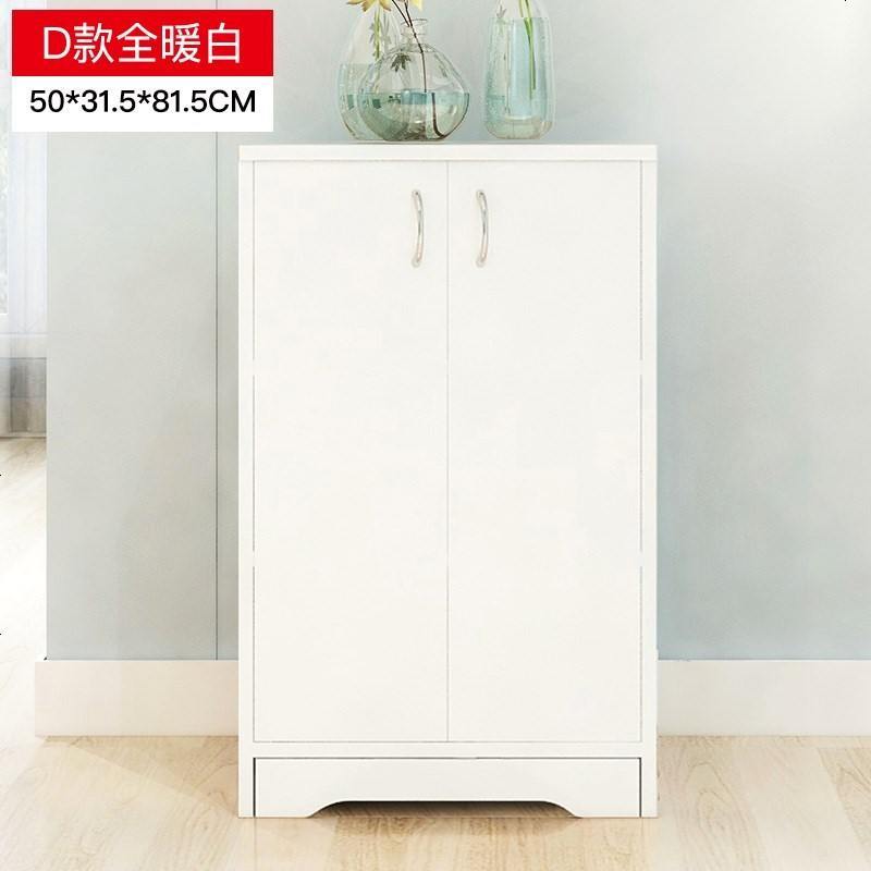 办公室橱柜简易小型餐边柜实木柜白色板式餐厅家用餐边柜餐柜_46_409 组合柜D-暖白_单_