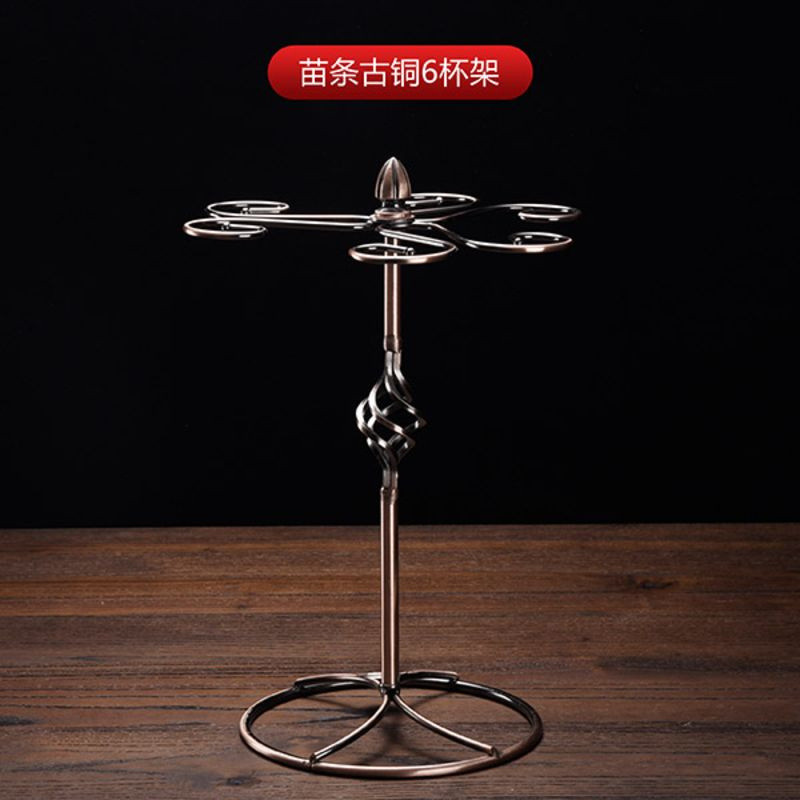 红酒架摆件酒瓶架家用客厅现代简约欧式创意个性葡萄高脚杯架倒挂_809_422 苗条古铜