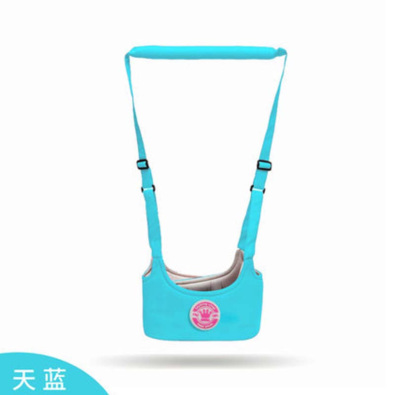 婴儿学步带婴幼儿学走路牵引器宝宝学行带四季通用简约小清新便携儿童学步带 【半围式四季】天蓝色