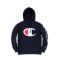 Champion冠军 男女同款连帽卫衣 大C袖臂logo C3-B346 深蓝色 S S 黑色