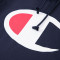 Champion冠军 男女同款连帽卫衣 大C袖臂logo C3-B346 深蓝色 S S 黑色