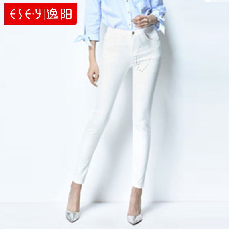 女装2018秋季新款时尚百搭弹力牛仔铅笔裤打底长裤小脚裤5448 28/11 白色