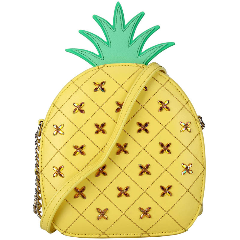 Kate Spade 凯特·丝蓓 女款皮质单肩斜挎菠萝包 黄色WKRU4368761