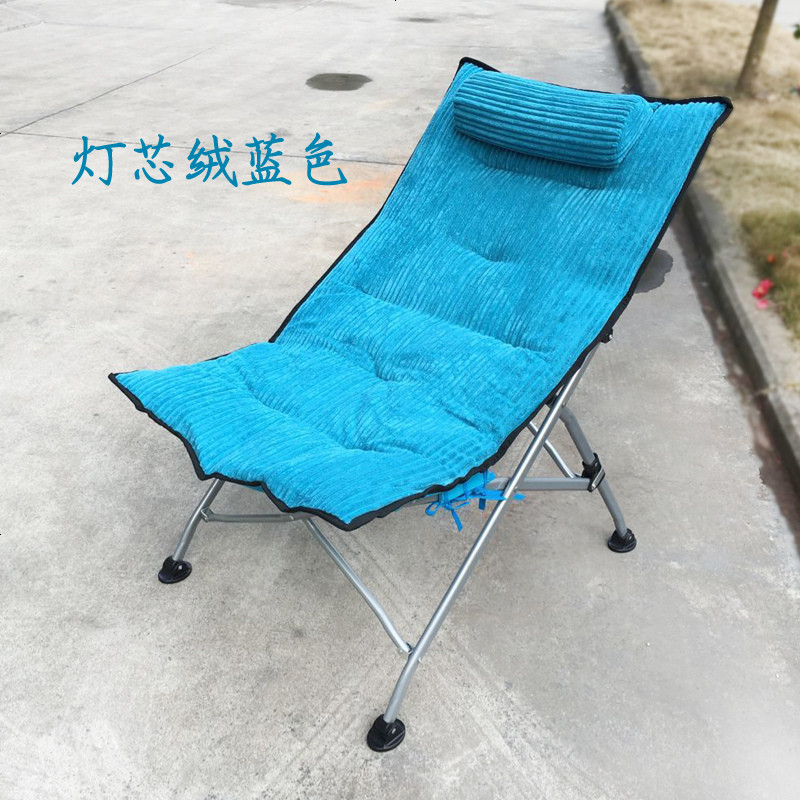 午休椅折叠躺椅办公室午睡椅孕妇椅阳台休闲便携太阳椅_286_344 灯芯绒蓝色