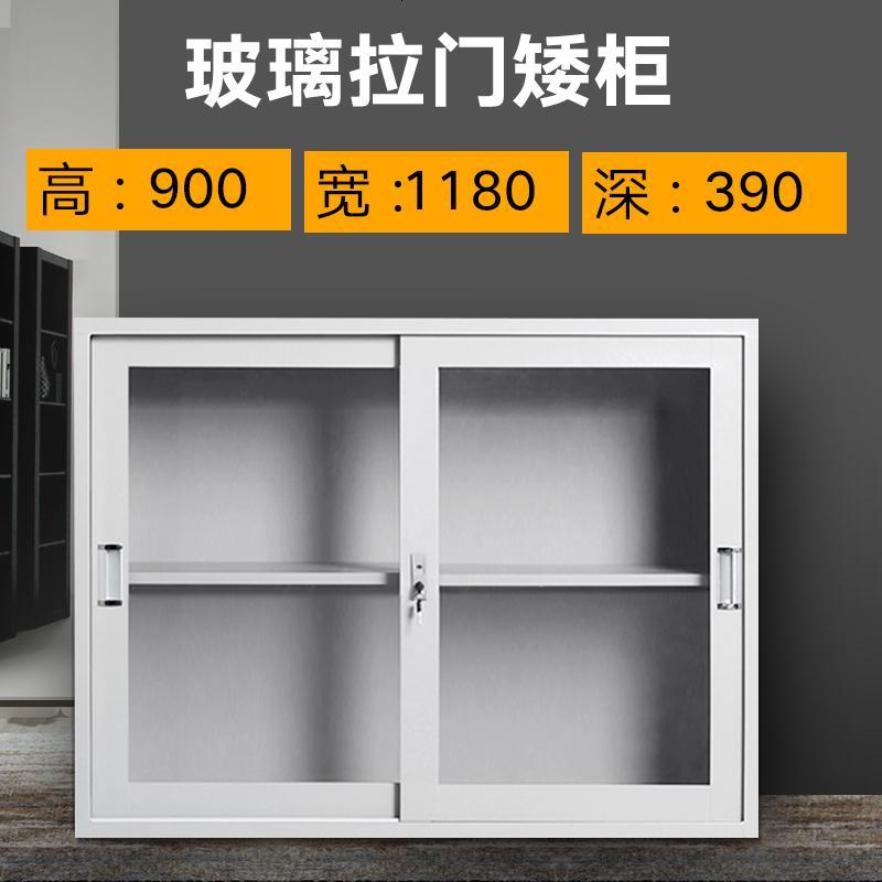 办公文件柜铁皮柜矮柜带锁抽屉储物柜子资料档案柜凭证柜玻璃书柜_531_294 推拉_柜_0.8mm