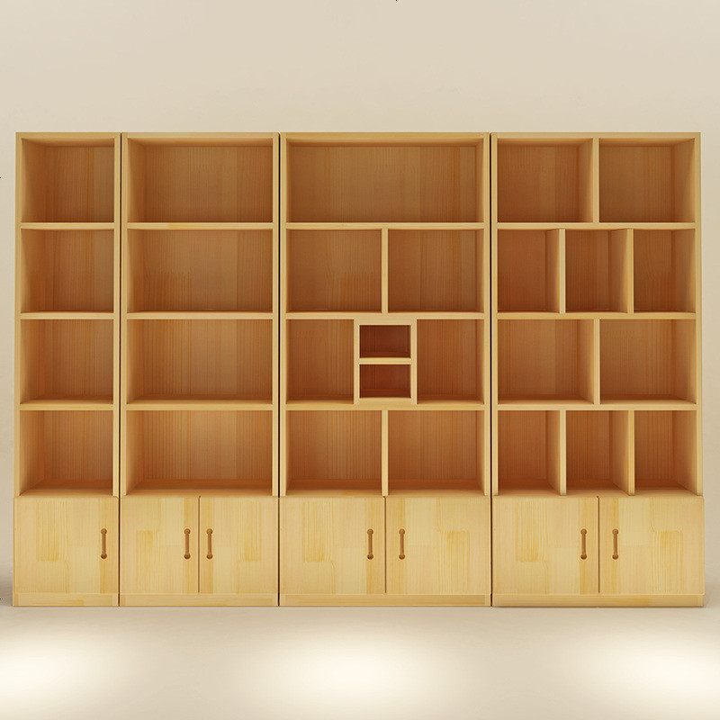 实木书柜书架自由组合现代简约儿童书橱储物柜子落地收纳置物带_65_491