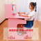 儿童写字桌椅套装小学生学习桌课桌儿童书桌书柜组合男女孩写字台_805_748 玫红色_809桌+椅_粉色