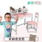 儿童书桌书柜组合粉色女孩写字桌椅套装男孩小学生实木家用学习桌_711_866 新款蓝(桌+架+凳80*50*75)