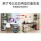 电脑桌台式家用学生书桌子带书架卧室写字台现代简约办公桌组合桌_573_149 长140cm黑架+浅胡桃板