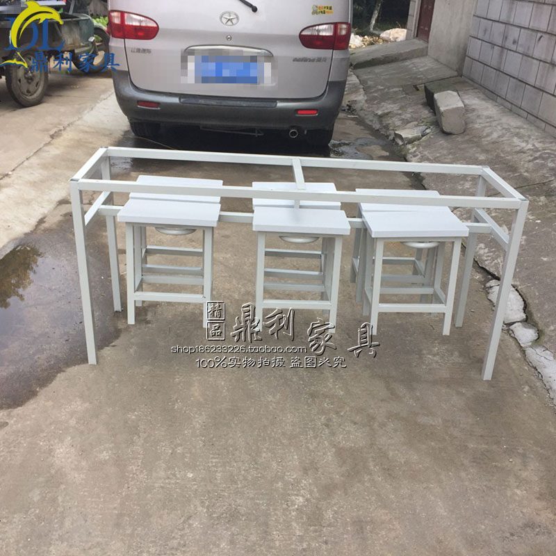 公司食堂员工6人位挂凳餐桌沙县小吃店大排档折叠分体餐桌椅组合_792_532 定做其他尺寸，规格联系客服