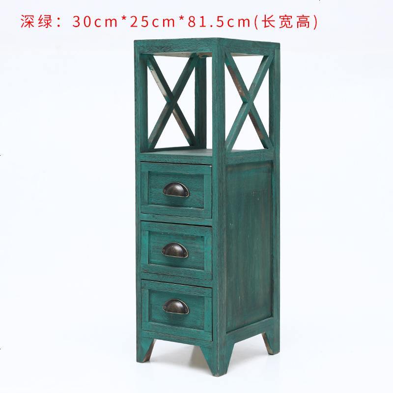 床头柜小窄柜简约现代户型时尚木质欧式卧室小型实木北欧经济型迷_626_344 整装_绿色三斗30*25