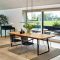 实木餐桌椅组合北欧风办公桌家用长方形电脑桌铁艺会议桌复古书桌_807_48 椅子3