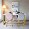 实木餐桌椅组合白色现代简约网红金色铁艺餐饮餐馆饭桌长桌椅餐桌_774_769 120*60*75板厚5公分