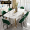 后现代大理石餐桌椅组合 北欧轻奢不锈钢餐桌 港式简约小户型餐台_716_425 1.4米餐桌+皮艺餐椅*4_颜色拍下备注