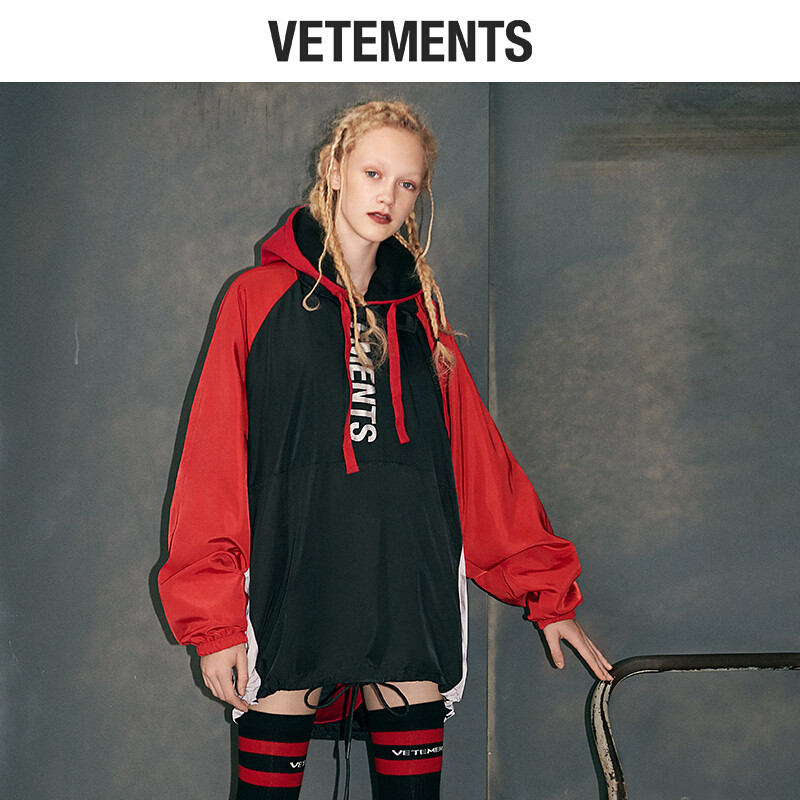 vetements棉衣女棉服外套中长款斗篷套头 L 黑色