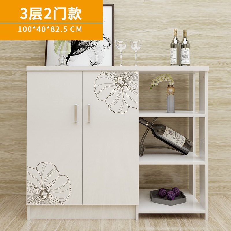 餐厅餐边柜茶水柜厨房储物柜 碗柜多功能橱柜厨房简约餐柜收纳柜_763_591 C-4格桑淡彩_双_