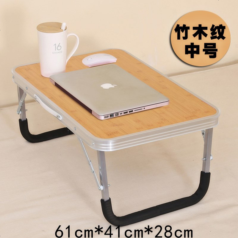书桌子家用床业写字桌上折叠电脑桌可便捷儿童学习桌小学生作_529_632 粗腿双方管61*41*28-竹木纹
