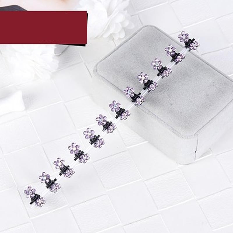 盘发小号抓夹新娘发饰品迷你儿童发抓小夹子发卡头饰发夹成人韩版小清新头发 配饰 1216紫色