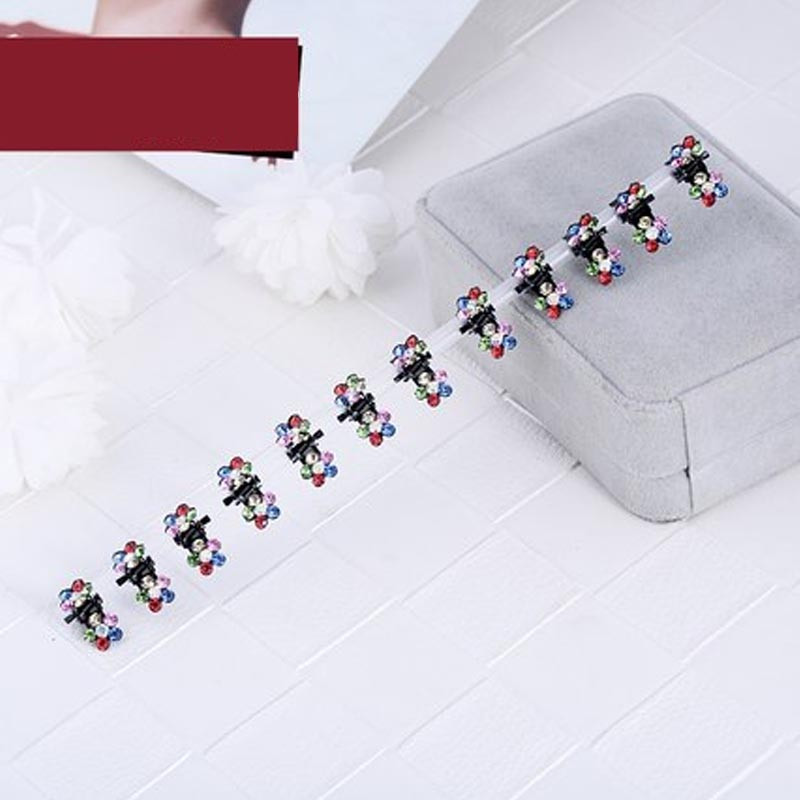 盘发小号抓夹新娘发饰品迷你儿童发抓小夹子发卡头饰发夹成人韩版小清新头发 配饰 1216混彩