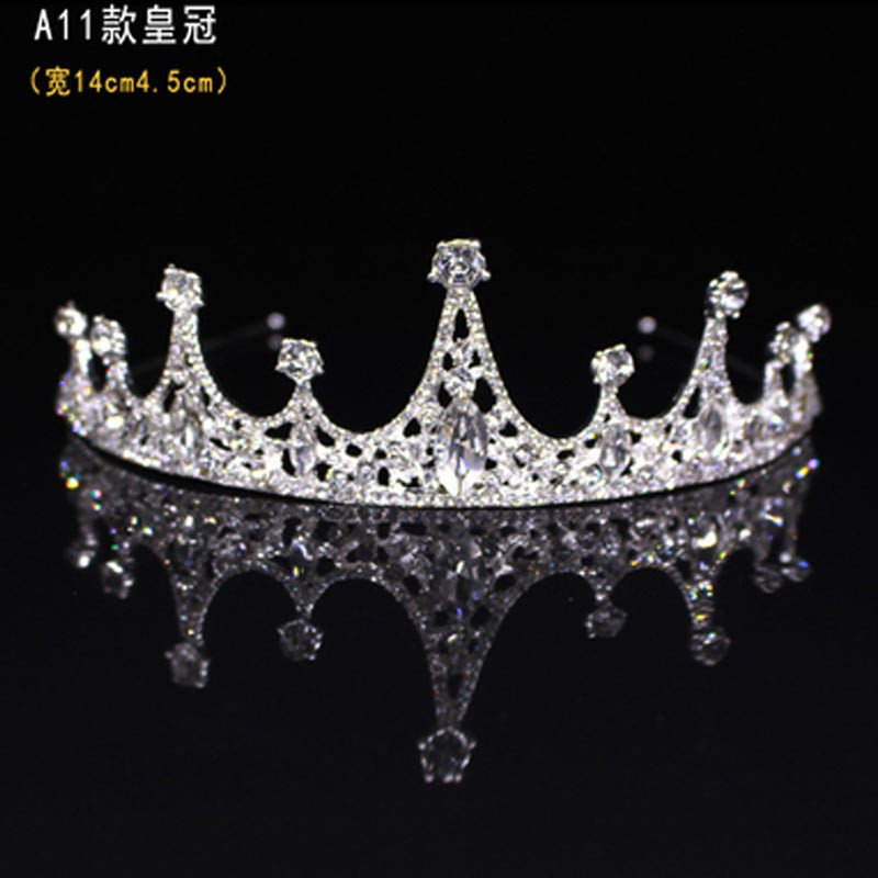新娘皇冠头饰结婚简约唯美小清新大气婚纱配饰生日头箍活动演出饰品女孩子头发 配饰 A11款皇冠