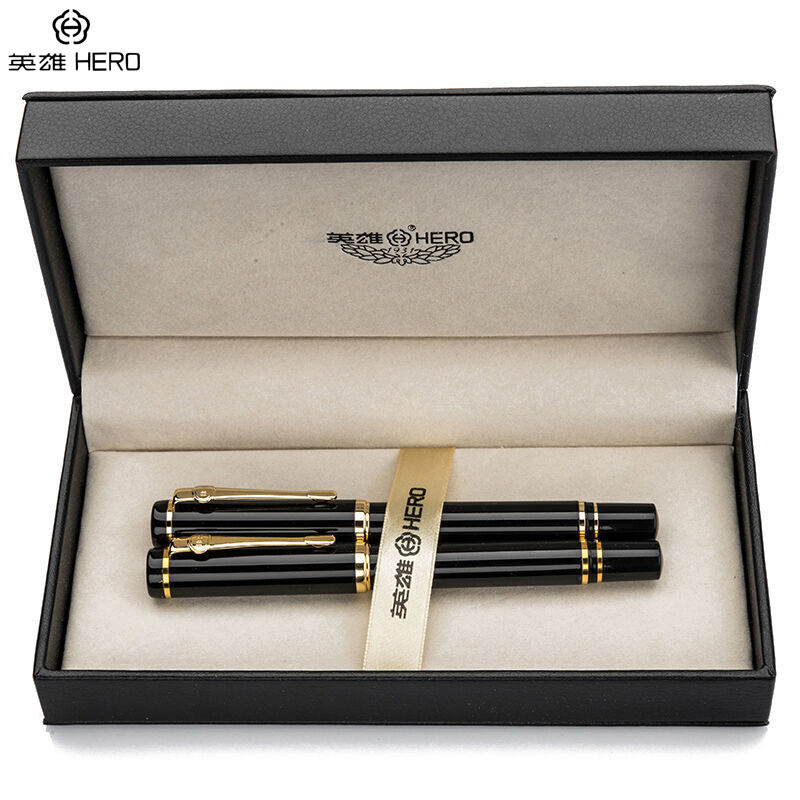 英雄(HERO)9072钢笔对笔男女练字书法美工笔生日礼物商务 15支装/盒 黑色