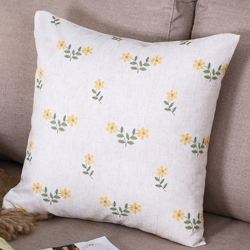 格子抱枕 45x45cm抱枕套+枕芯 花漾-黄