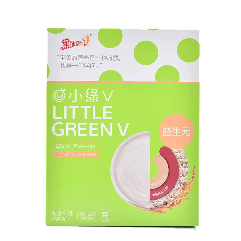 果仙多维V婴幼儿营养米粉6-36个月宝宝辅食米糊1段益生元250g（10袋）