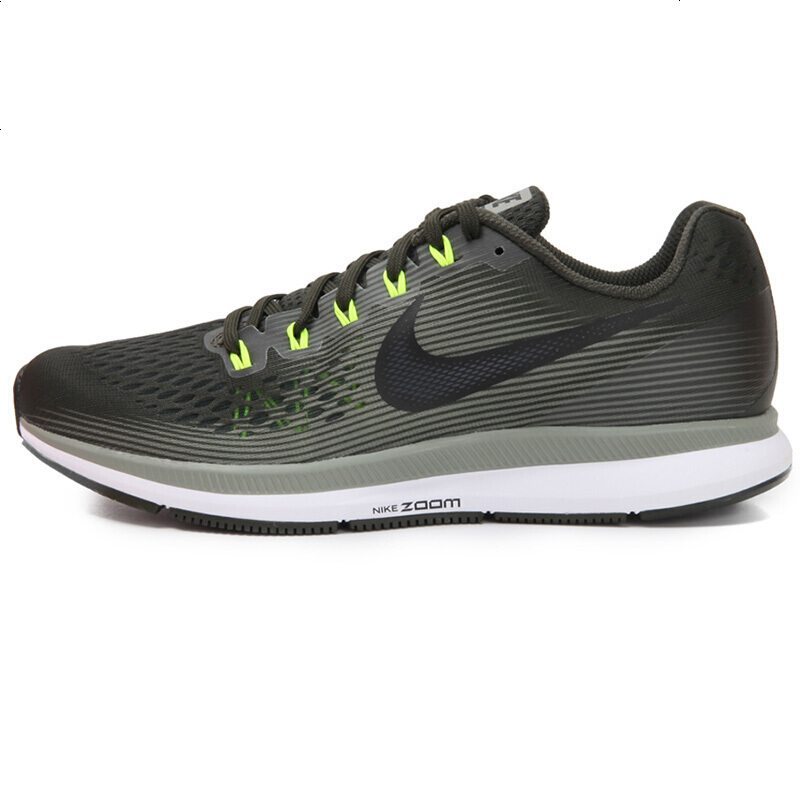射手无敌正品耐克NIKE ZOOM PEGASUS 34男子缓震跑步鞋880555-302 墨绿色 40