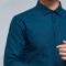 【敏感词无法上架】柒牌SEVEN长袖衬衫男士商务修身长袖衬衣纯色翻领时尚衬衫 深绿 43